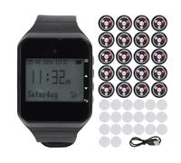 Garsent Buscapersonas Inalámbrico para Cuidadores Llamada para Pacientes de Alerta de Enfermera para Monitoreo de Ancianos Timbre de Llamada a Prueba de Agua de 328 Pies para el Hogar 1 (Black)