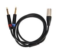 Garsent Cable Divisor XLR, Cable de Micrófono Divisor en Y Doble de 1/4 de Pulgada a XLR Macho, Adaptador Convertidor de Sonido de Micrófono con Conector Mono XLR Macho a Doble TS de (2m)