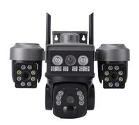 Garsent Cámara de Seguridad PTZ WiFi de Triple Lente Inalámbrica Solar, Tres Cámaras en una, Seguimiento Automático, Foco, Audio de 2 Vías, Cámaras para Seguridad en el Hogar,