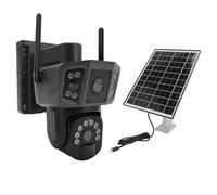 Garsent Cámara de Seguridad Solar 8MP Outdoor Inalámbrico, 4G WiFi, Lente Dual Panorámica y de Seguimiento, Cámara de Seguridad para el Hogar con Visión Nocturna, (Versión de la UE)