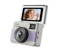 Garsent Cámara Digital con Llavero, Micro Videocámara 4K Ultra HD de 68 MP con Pantalla Abatible de 1,47 Pulgadas, Mini Grabadora de Vídeo Portátil para Regalo de Grabación de Vlogs de (Purple)
