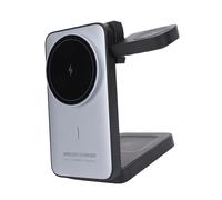 Garsent Cargador Inalámbrico, Estación de Carga Inalámbrica 3 en 1 para Auriculares de Reloj de Teléfono, 15 W de Carga Rápida de Carga Magnética Plegable para Uso de Hogar o Viaje