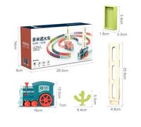 Garsent Divertido Juego de Bloques de Construcción de dominó, Juguete Educativo de Caída Automática, Efecto de Sonido Realista, para el Pensamiento Lógico de los Niños, Material Plástico (Blue)