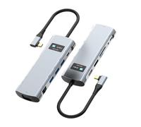 Garsent HUB USB C, Adaptador de Múltiples Múltiples, 12 en 1, USB C/M A HDMI, VGA, RJ45, USBA A y USB C PD con Lector de Tarjetas SD, Audio de 3.5 Mm, Estación de Acoplamiento de