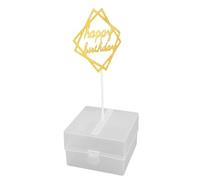 Garsent Hucha de Cumpleaños con 20 Bolsas Transparentes, Decoración para Tarta de Feliz Cumpleaños, Kit de Extracción de Dinero para Fiesta