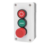 Garsent Interruptor de Parada de Arranque Momentáneo IP65 Botón Pulsador Rojo Verde Caja de Estación de Interruptor de Parada de Emergencia 10A 1NO 1NC Pulsador con Sello de Goma ABS Impermeable a