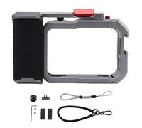 Garsent Kit de Empuñadura para Cámara de Acción con Jaula, Empuñadura de Cámara de Fotografía Callejera de Metal con Jaula, Soporte para Zapata Fría, Llave del Obturador, Correa para la