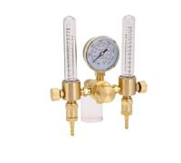 Garsent Medidor de Flujo Regulador de Argón de Doble Salida 0-60CFH 0-4500PSI CGA580 Regulador de Gas de Entrada para Soldadura TIG MIG, Medidor de Presión de Precisión con Conector de Púa de