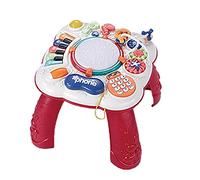 Garsent Mesa de Aprendizaje Musical Luces Coloridas Juguetes Educativos Mesa de Estudio para Bebés Niños ABS Rosa 13x13x12 Pulgadas (GREEN)