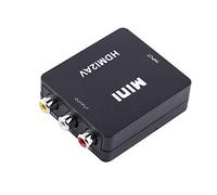Garsent Mini HDMI a AV convertidor de señal, HDMI Digital a RCA Video Compuesto Audio Audio AV Cvbs Adaptador convertidor Soporte 720P / 1080P.(Negro)