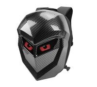 Garsent Mochila LED Knight, Mochila de Motocicleta a Prueba de Agua de 17 Pulgadas con Bricolaje Programable, Bolsa para Casco de Carcasa Dura de Gran Capacidad, Mochila de (patrón de fibra de