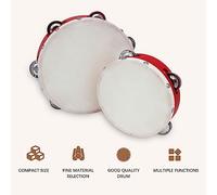 Garsent Pandereta de Mano de Madera de 8 Pulgadas con una Sola de Metal, 6 uds. Jingles, Campanilla de Entretenimiento Alegre para Festival de Canto (8 pulgadas)