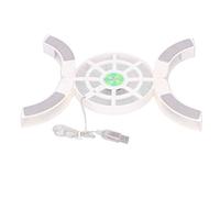 Garsent Radiador Plegable para Computadora Portátil,DR-S04 Potente Radiador de Doble Ventilador,Luz LED Azul,Adecuado para Computadoras Portátiles de Diversas Especificaciones (Blanco)