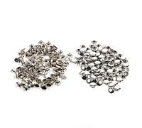 Garsent Remaches huecos, 10 x 8 mm Remaches de cuero de doble tapa de hierro para decoración de reparaciones artesanales de bricolaje 100 piezas(Plata)