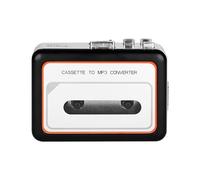 Garsent Reproductor de Casete Portátil, Convertidor de Casete a MP3 con Altavoz Dual, Conector para Auriculares, Puerto USB 2.0, Convertidor de Cinta de Audio Estéreo a Digital (Black)