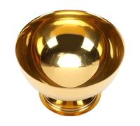 Garsent Taza de Helado de Acero Inoxidable, Cuenco de Postre con Tenedor para de Pudín de Frutas, Elegante Taza con Base con Acabado Dorado, Cuencos Resistentes para Servir para Fiestas, Bodas