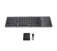 Garsent Teclado Bluetooth Plegable, Teclado Inalámbrico Ultradelgado Portátil con Trackpad Multitáctil y Numérico, para Teléfono Inteligente, Tableta, Computadora Portátil