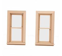 Garsent Ventana de Casa de Muñecas de Madera sin Pintar a Escala 1:12 con Diseño Deslizante, Muebles en Miniatura Realistas para Marco de Casa de Muñecas, Proyecto de Manualidades para Habilidades (2)