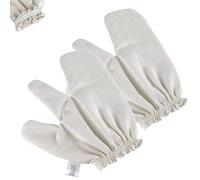 Garshana Gloves - Guantes de masaje de seda cruda, exfoliante ayurvédico de cepillado en seco, 100% seda cruda pura para drenaje linfático (2 unidades)