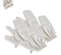 Garshana Gloves - Guantes de masaje de seda cruda, exfoliante ayurvédico de cepillado en seco, 100% seda cruda pura para drenaje linfático (4 piezas)