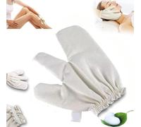 Garshana Gloves Raw Silk Massage Gloves Ayurvedic Massage, Raw Silk Gloves with Elastic Wrist Bands, Suitable for Bathing & Massage, Reusable and Gentle on Skin (1pcs)