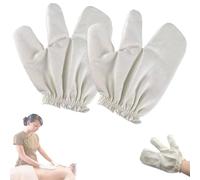 garshana gloves raw silk massage gloves,New Raw Silk Massage Gloves with Elastic Wrist Bands, Body Exfoliation & Scrubbing Massage Mittens, Gentle Dry Brushing on Skin for Women & Men-2pcs