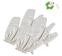 Garshana - Guantes de masaje de seda cruda, cepillado ayurvédico en seco para drenaje linfático, piel exfoliante, 100% seda cruda pura (4 piezas)