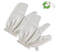 Garshana - Guantes de masaje de seda cruda, cepillado ayurvédico en seco para drenaje linfático, piel exfoliante, 100% seda cruda pura (2 unidades)