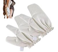 Garshana Guantes de masaje de seda cruda, guantes exfoliantes de limpieza profunda para ducha corporal, guantes de ducha exfoliantes de seda para piel suave y radiante, para todo tipo de piel