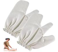 Garshana - Guantes de masaje de seda cruda para cepillado ayurvédico en seco, guantes exfoliantes 100% seda de morera para cuerpo y cara, pulseras elásticas (1 par) (2 unidades)