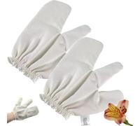 Garshana - Guantes de masaje de seda cruda para masaje ayurvédico, guantes de seda cruda G-arshana con muñequeras elásticas, guantes Garshana para el sistema, S-Ilk crudo para masaje de cepillado de