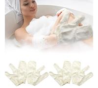 Garshana - Guantes de seda cruda, guante exfoliante Garshana para cuerpo, cepillado en seco ayurvédico, cepillo corporal, guantes de drenaje linfático, guantes de masaje ayurvédico brillante para la