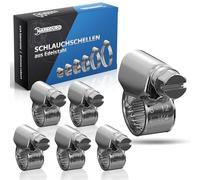 GARSIDURO® 12 abrazaderas de manguera de acero inoxidable 8-12mm - abrazaderas metalicas para tubos en calidad industrial - abrazaderas de tubo inox para mangueras de jardín, coches, motos | 8-12 mm