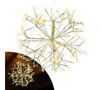 Gartenpirat Estrella LED dorada de 45 cm de diámetro, luz blanca cálida, iluminada, 120 ledes, con función de temporizador, decoración navideña con fijación para interior y exterior