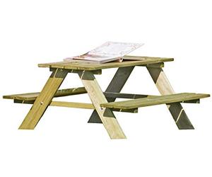 GARTENPIRAT Mesa de Picnic Infantil con Bancos fijos 90x90x50 cm (Global)