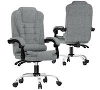 GartistGo Silla de oficina ejecutiva, silla de escritorio de tela, reclinable ergonómica de respaldo alto con función de inclinación, silla de escritorio giratoria de 360°, altura ajustable para el