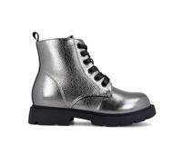 Garvalín Bota Básica Niña 251560-B172 - Estilo Militar Metalizado, Cierre Cremallera, Suela Antideslizante y Cordones Decorativo