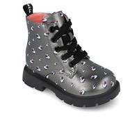 Garvalín Bota Niña 251341-A200 | Botín Gris Metalizado con Estampado de Ovejas | Cierre con Agujetas | Suela Antideslizante