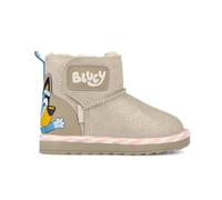 Garvalín Bota Niña Bluey 251885-A156 | Botas con Forro de Pelo | Acabado Laminado Beige | Cierre de Velcro Fácil x Bluey
