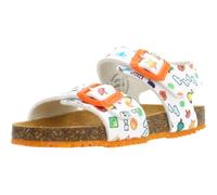 Garvalín Sandalia blanca bio hebilladas multicolor
