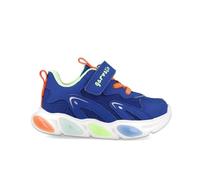 Garvalín Tenis Niño con Luces 251808-B008 | Azul Rey con Naranja | Suela LED Multicolor | Cierre Ajustable y Agujetas Elásticas