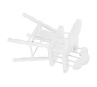 GARVALON 1/12 Mini Silla de Alimentación Blanca de Madera para Casa de Muñecas, Modelo de Muebles DIY, Taburete Miniatura para Decoración y Accesorios Infantiles