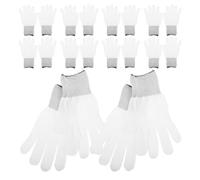 GARVALON 10 Pares Guantes Antipolvo para Automóviles Blancos Guantes para Manipulación de Películas Protectoras de Vinilo para Limpieza y Rotulación de Carrocerías Herramienta Automotriz