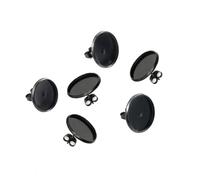 GARVALON 10 Piezas Base para Pendientes DIY Accesorios de Acero Inoxidable Negro Redondo con Tope para Fabricación de Pendientes Creativos Suministros para Hacer Joyas
