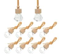 GARVALON 10 piezas Botellas Colgantes para Coche Frascos Vacíos Recargables para Aceites Esenciales Difusores Portátiles Transparentes Accesorios Prácticos para Ambientar Interiores