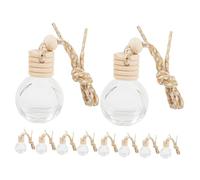 GARVALON 10piezas Botellas Difusoras De Para Automóvil De Frascos De Vidrio Reutilizables De Decoración Colgante Para Interior De Coche Para Aceites Esenciales y Perfumes