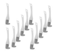 GARVALON 12 Cepillos de Cocina para Estufas de Gas Cepillo Pequeño de Doble Punta con Cerdas Resistentes Color Blanco Juego Multifuncional para Limpiar Ranuras Parrillas y Quemadores