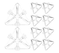 GARVALON 12 Escuadras Triangulares de Acrílico Transparentes para Vitrinas Conectores de Esquina Fijos Remaches 12 Piezas Soporte Estable para Exhibición y Unión de Muebles