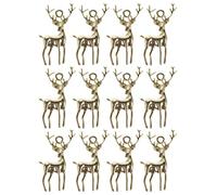 GARVALON 12 Piezas de Dijes Colgantes de Aleación para Bisutería Diy, Amuletos de Asta de Ciervo Pequeños, Suministros para Hacer Pendientes y Llaveros, Kit Creativo para Fabricación