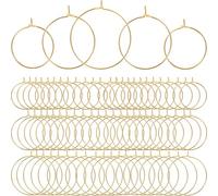 GARVALON 150 Aros Abiertos para Pendientes DIY, Accesorios de Joyería de Metal Chapado en Oro, Tamaños 20 MM, 25 MM y 30 MM, para Manualidades y Fabricación de Pendientes Artesanales